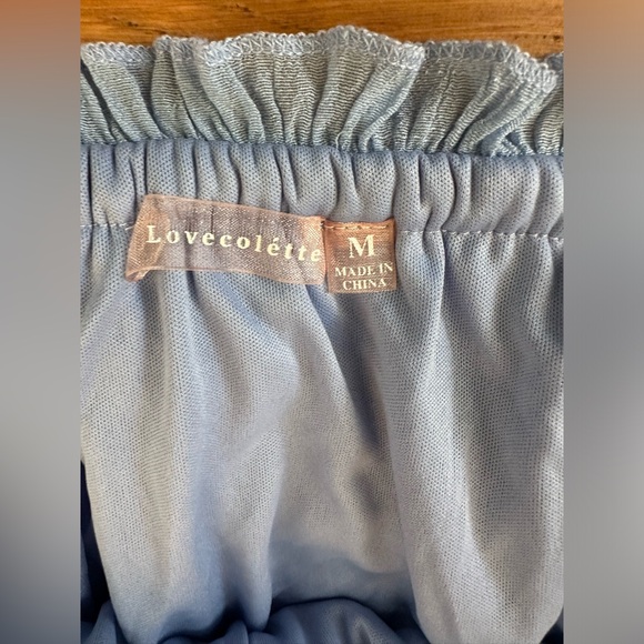 Blue Off-Shoulder Maxi Dress - Picture 5 of 5